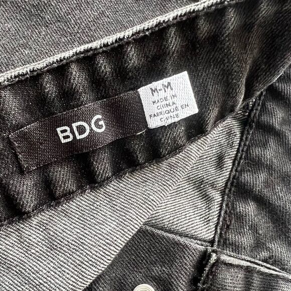 BDG Denim Button Up Front Acid Wash Gray/Black Short Mini Skirt Sz M - Picture 5 of 10
